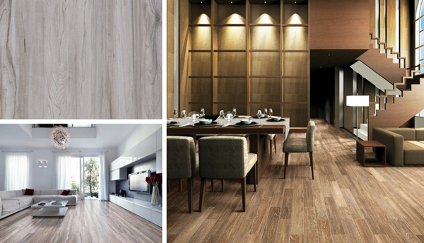 wood look laminate flooring with modern furniture